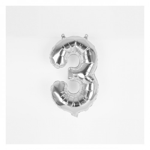 Μπαλόνι Ασημένιο Νούμερο 3 (16'')