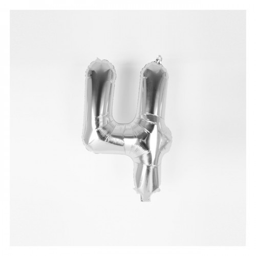 Μπαλόνι Ασημένιο Νούμερο 4 (16'')