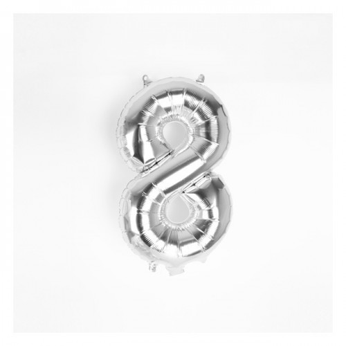 Μπαλόνι Ασημένιο Νούμερο 8 (16'')