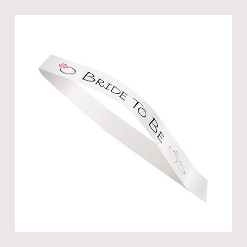 Κορδέλα Λευκή Σατέν "Bride To Be"-Bachelorette By Unique