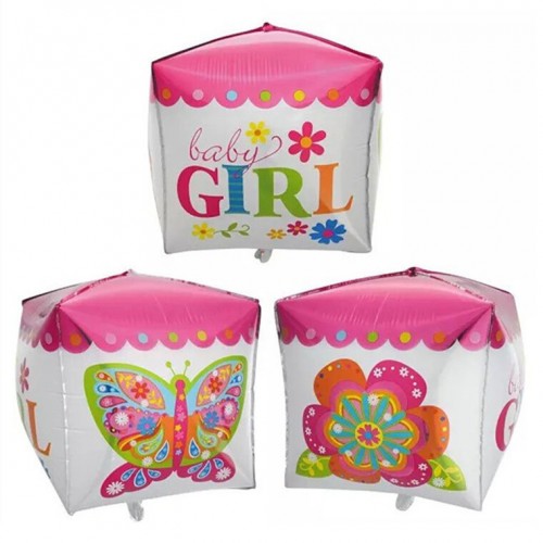 Foil Μπαλόνι Cube Baby Girl (35x70cm)