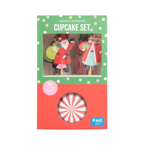 Σετ Santa's Workshop 24 Θήκες & Cupcake Toppers PME