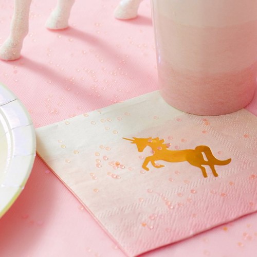 Παστέλ Χαρτοπετσέτες Μονόκερος-Unicorn Pastel Cocktail Napkins Talking Tables