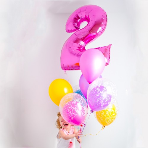 Μπαλόνια Φούξια Foil Αριθμοί 34''-Unique -Επιλέξτε Αριθμό