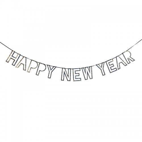 Πρωτοχρονιάτικη Γιρλάντα Ασημένια Happy New Year Meri Meri 
