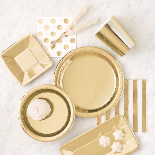 Λευκές Χαρτοπετσέτες Με Πουά Χρυσό Foil (16-pack)