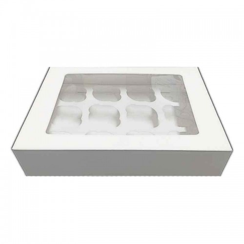 Λευκό Κουτί Cupcake/Muffin 12 θέσεων