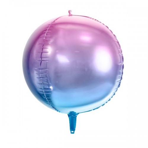 Μεταλλικό Μπαλόνι Ombre Βιολετί Μπλε Σφαίρα Party Deco