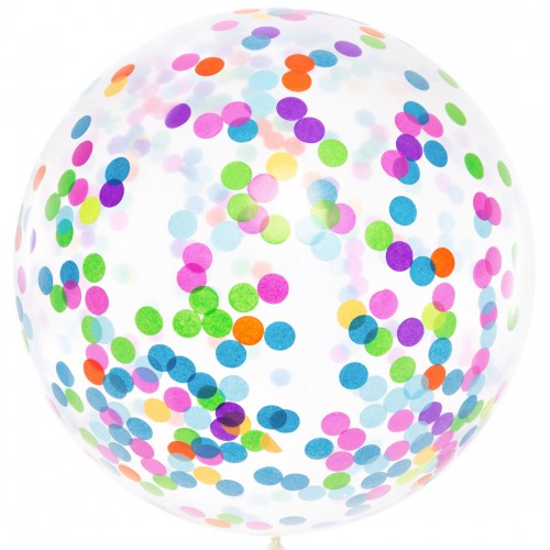 Στρογγυλό Μπαλόνι με Πολύχρωμο Κομφετί PartyDeco