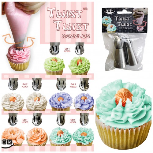 Σετ 2 Κορνέ Twist Twist Μικρό πλάτος - Ευθύ Απλό (18T-19T)
