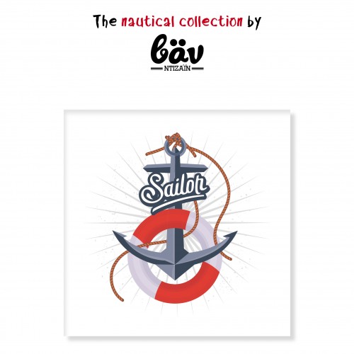 Αυτοκόλλητα Για Συσκευασίες Τετράγωνα Ναυτικό Θέμα Άγκυρα - The Nautical Collection 