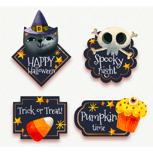 Αυτοκόλλητα Trick Or Treat Για Σακουλάκια Και Δώρα