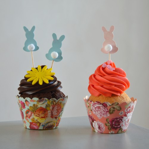 Cupcake Toppers Λαγουδάκια Hand Made by Ministry Of Art (8pcs)