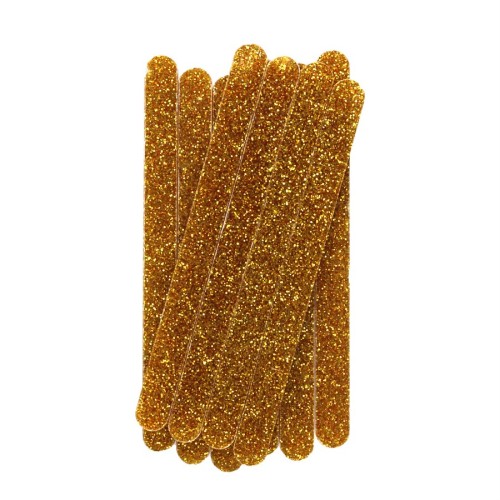 Popsicle Sticks Γκλίτερ Χρυσά 10pcs N.Y.Cake