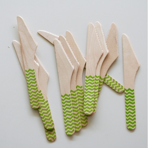 abcJoy πράσινα chevron ξύλινα μαχαιράκια  (12-pack)