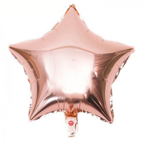 Μεταλλικό Μπαλόνι Ροζ Χρυσό Αστέρι 45cm