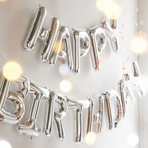 Μεταλλικά Μπαλόνια Happy Birthday Επιλέξτε Χρώματα
