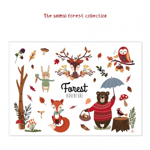 Χάρτινα Σουπλά Ζώα Του Δάσους-The Animal Forest Collection 8pcs