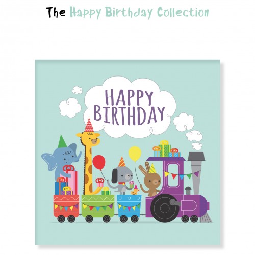 Happy Birthday Τετράγωνα Αυτοκόλλητα για Συσκευασίες Και Δώρα