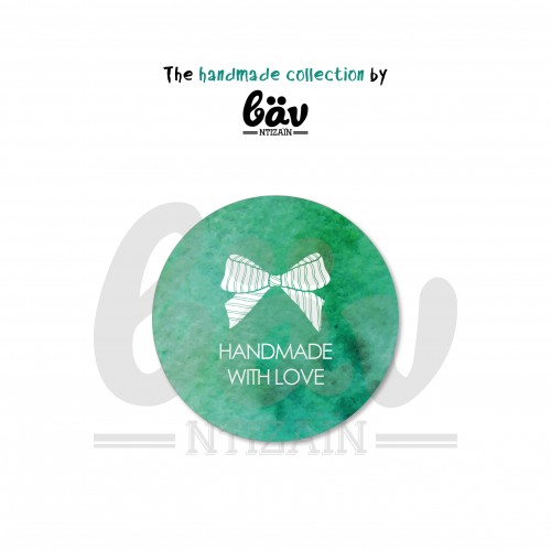 Αυτοκόλλητα Handmade With Love Σμαραγδί - βαν ντιζάιν