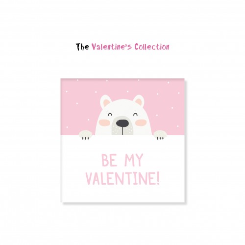 Αυτοκόλλητα Τετράγωνα για Συσκευασίες Valentine Stickers Pink Teddy Bear