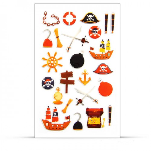 Παιδικά Αυτοκόλλητα 3D Πειρατές Για Συσκευασίες Και Δώρα Πάρτυ 