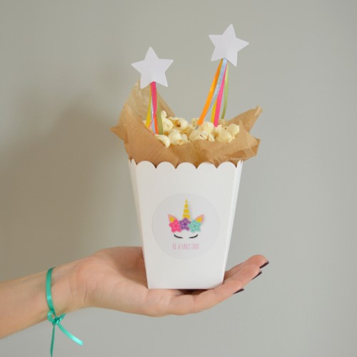 Λευκά Χάρτινα Popcorn Boxes Small-Κουτιά Για Ποπ Κορν και Marshmallows