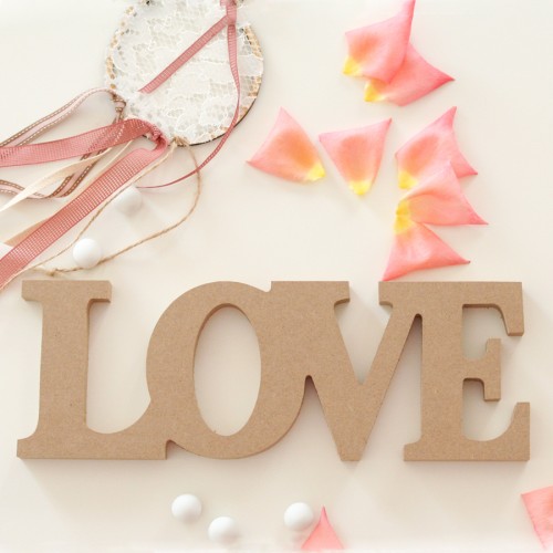LOVE Ξύλινο Κραφτ-Wedding Letters