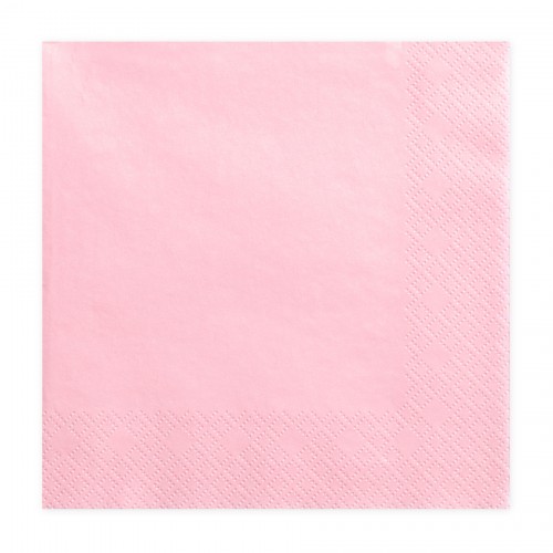 Μονόχρωμες Ροζ Χαρτοπετσέτες 20-pack