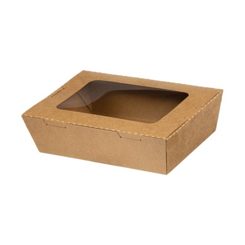 Κραφτ Κουτί Με Παράθυρο Για Μπισκότα Και Γλυκά 