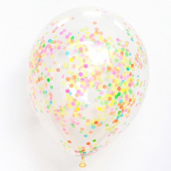 Confetti Balloons6 Μπαλόνια Με Πολύχρωμο Κομφετί Unique party alphabet